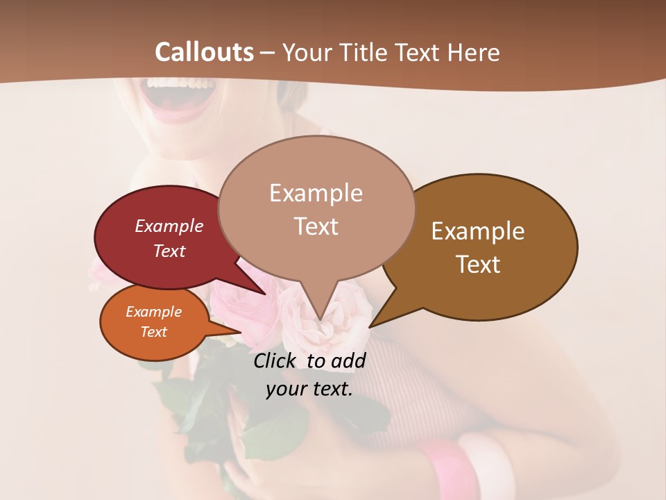 Girl With A Bouquet Of Flowers PowerPoint Template