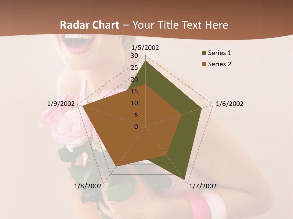 Girl With A Bouquet Of Flowers PowerPoint Template