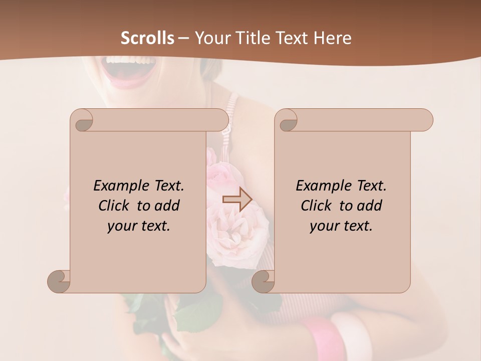 Girl With A Bouquet Of Flowers PowerPoint Template