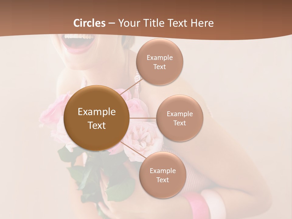 Girl With A Bouquet Of Flowers PowerPoint Template