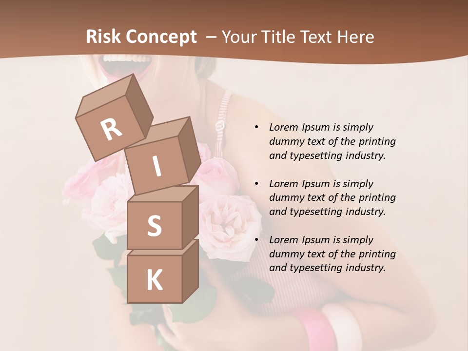 Girl With A Bouquet Of Flowers PowerPoint Template