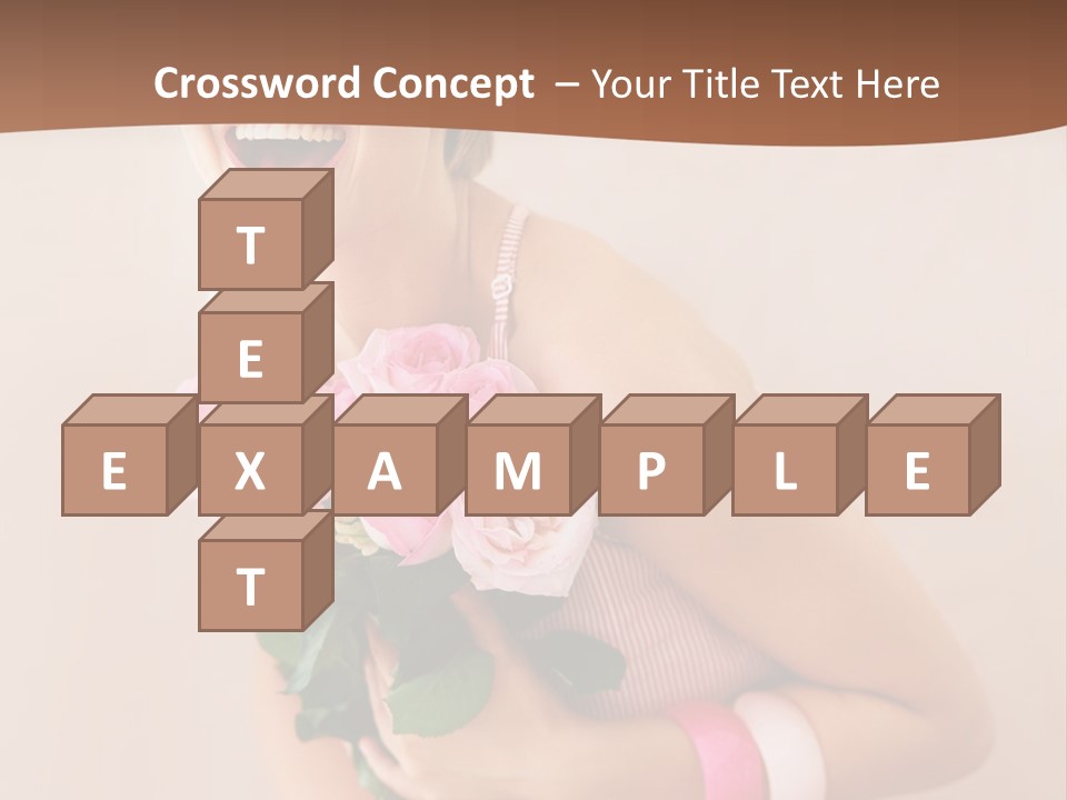 Girl With A Bouquet Of Flowers PowerPoint Template