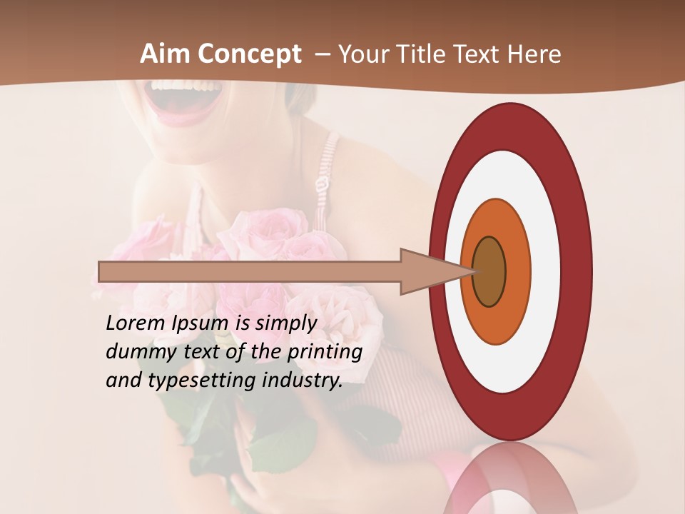 Girl With A Bouquet Of Flowers PowerPoint Template