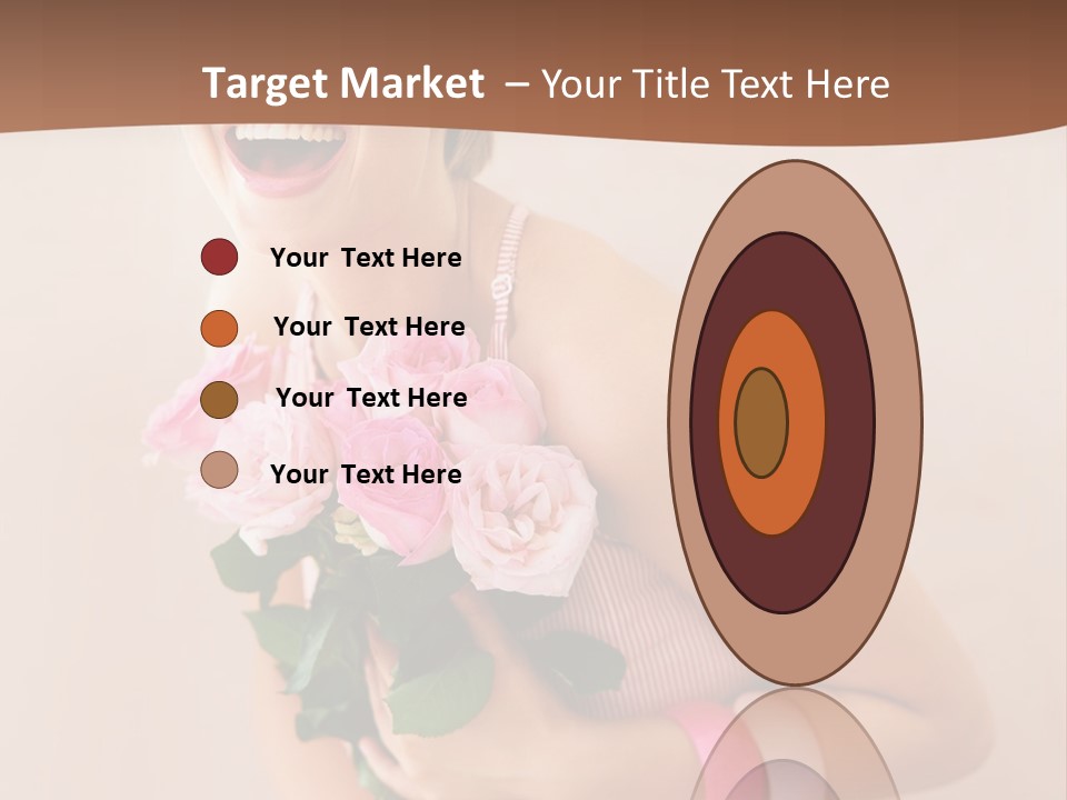 Girl With A Bouquet Of Flowers PowerPoint Template