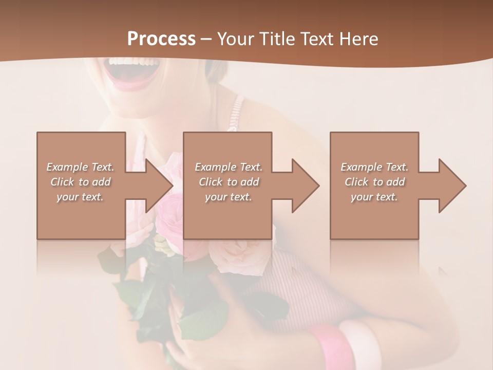 Girl With A Bouquet Of Flowers PowerPoint Template