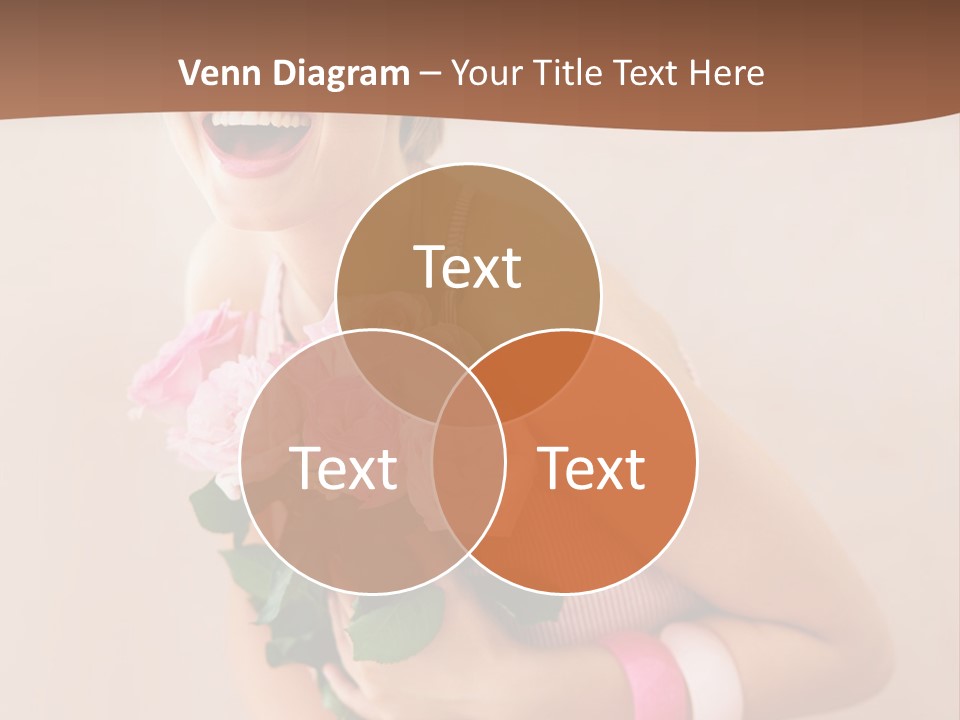 Girl With A Bouquet Of Flowers PowerPoint Template