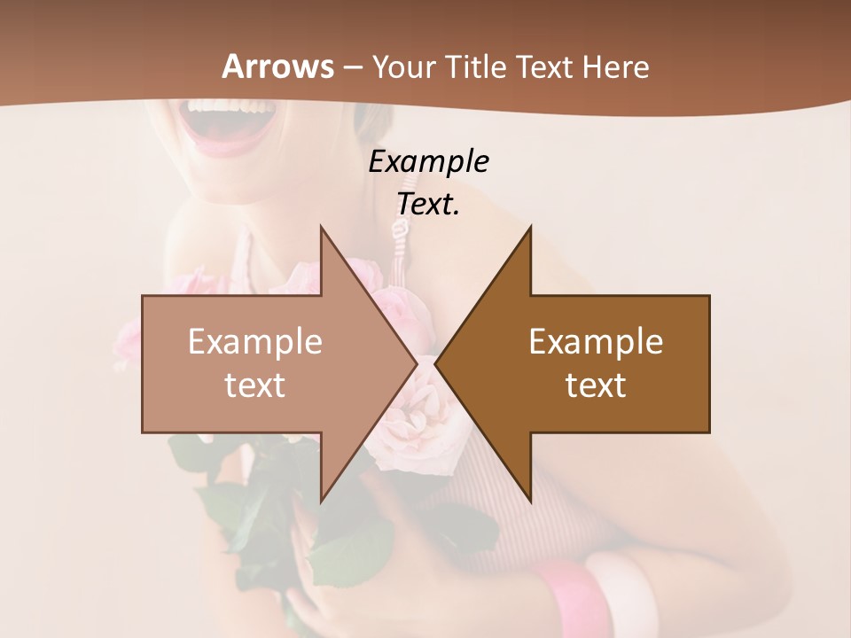 Girl With A Bouquet Of Flowers PowerPoint Template