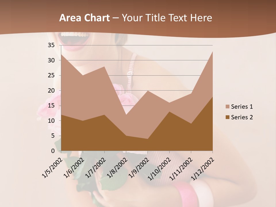 Girl With A Bouquet Of Flowers PowerPoint Template