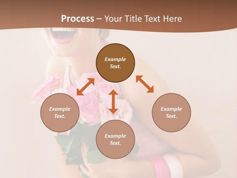 Girl With A Bouquet Of Flowers PowerPoint Template