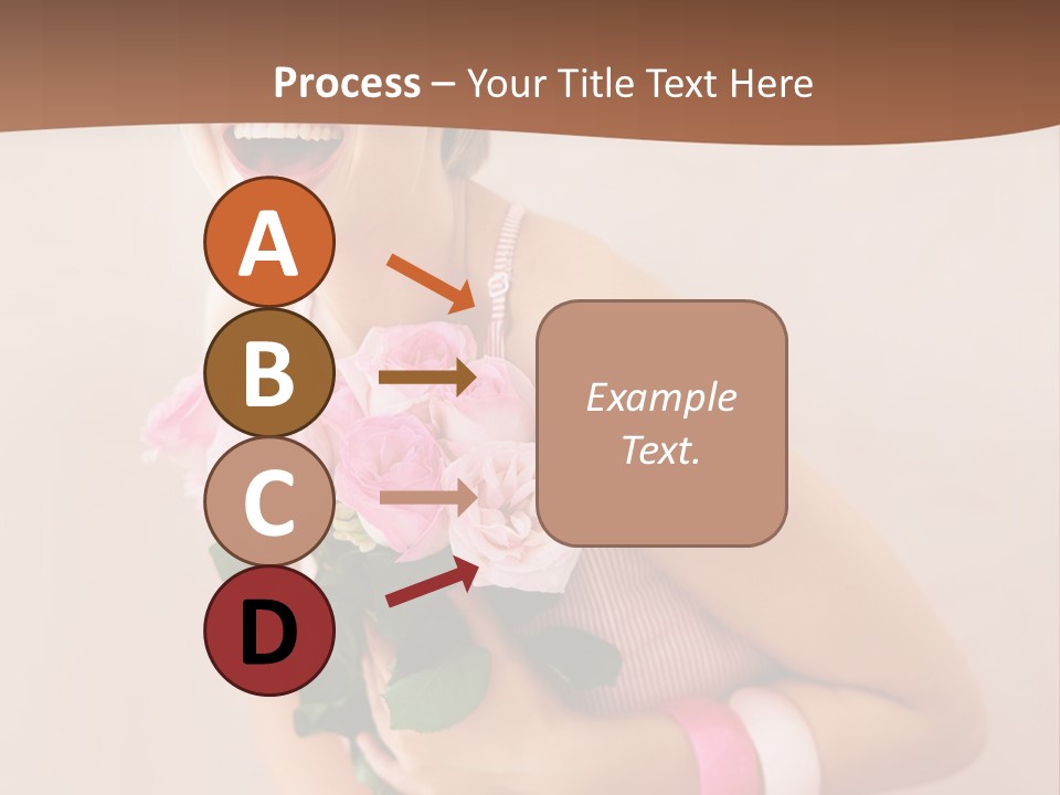 Girl With A Bouquet Of Flowers PowerPoint Template