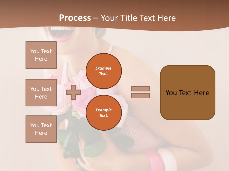 Girl With A Bouquet Of Flowers PowerPoint Template