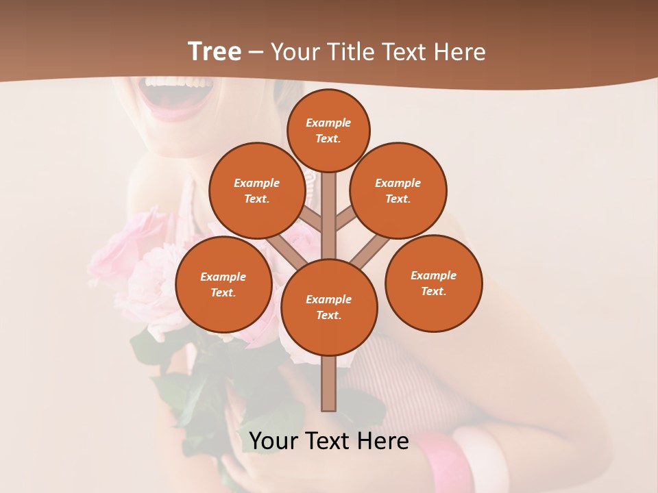 Girl With A Bouquet Of Flowers PowerPoint Template