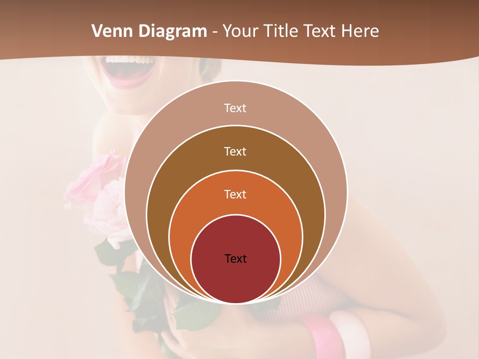 Girl With A Bouquet Of Flowers PowerPoint Template