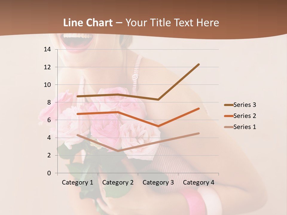 Girl With A Bouquet Of Flowers PowerPoint Template