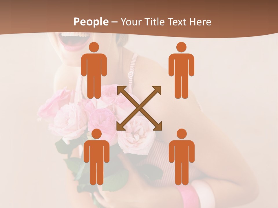 Girl With A Bouquet Of Flowers PowerPoint Template