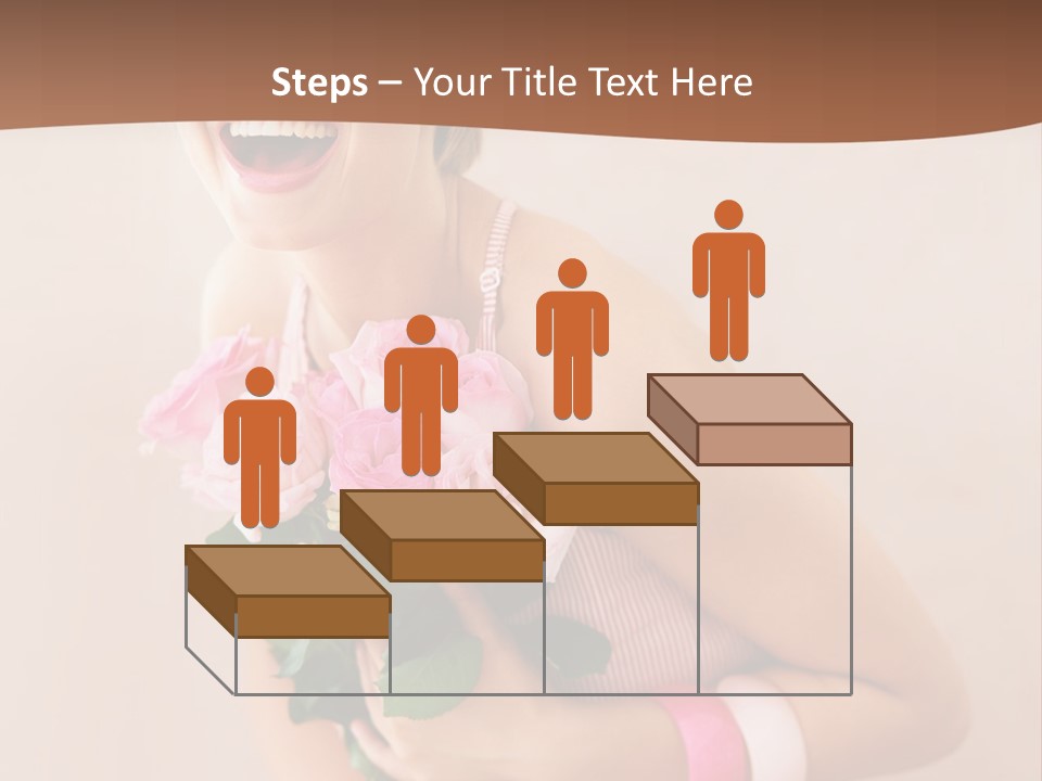 Girl With A Bouquet Of Flowers PowerPoint Template