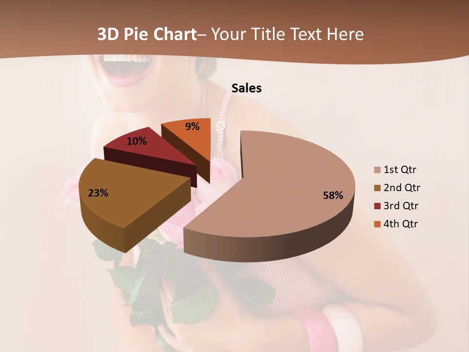 Girl With A Bouquet Of Flowers PowerPoint Template