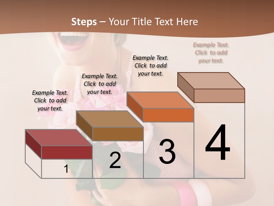 Girl With A Bouquet Of Flowers PowerPoint Template