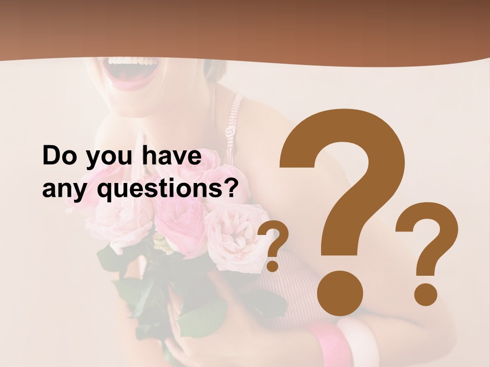 Girl With A Bouquet Of Flowers PowerPoint Template
