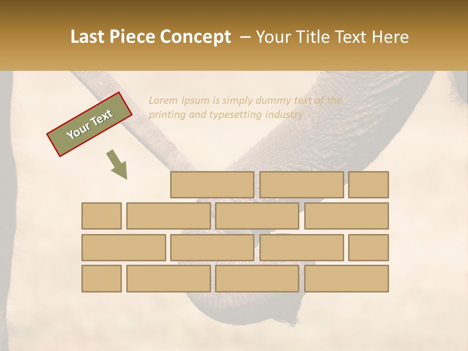 Baby Elephant Holds On To Mom's Tail PowerPoint Template