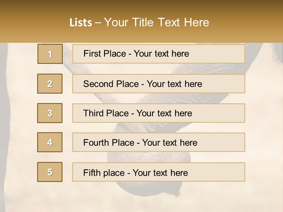 Baby Elephant Holds On To Mom's Tail PowerPoint Template