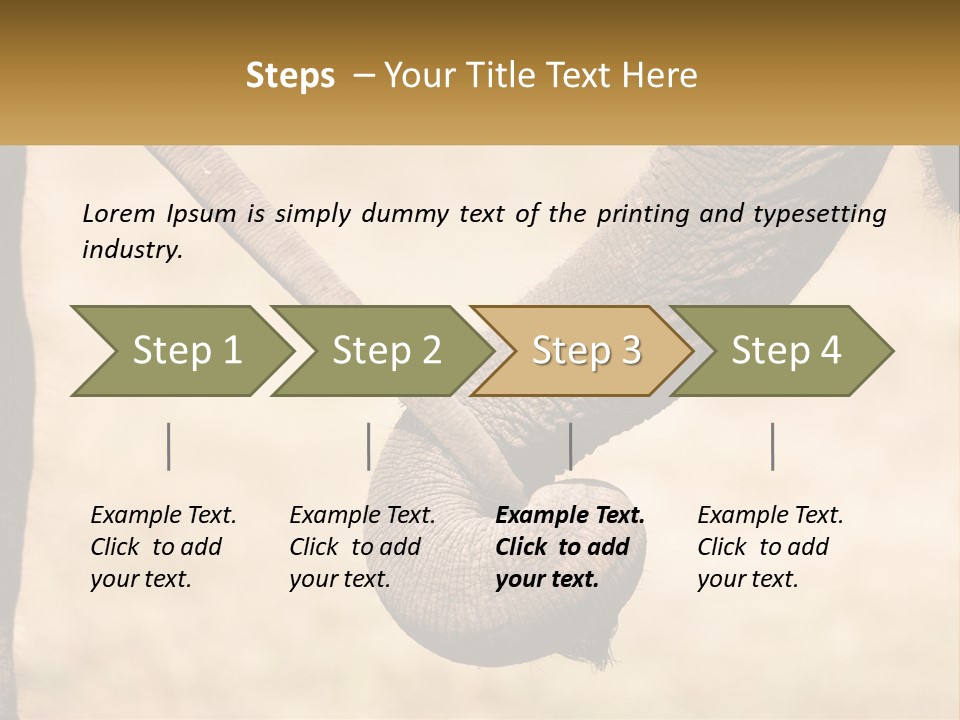 Baby Elephant Holds On To Mom's Tail PowerPoint Template