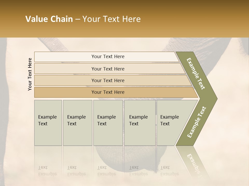 Baby Elephant Holds On To Mom's Tail PowerPoint Template
