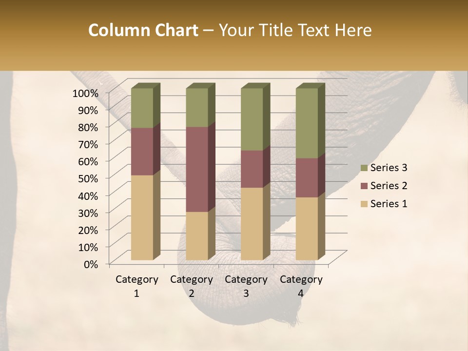 Baby Elephant Holds On To Mom's Tail PowerPoint Template
