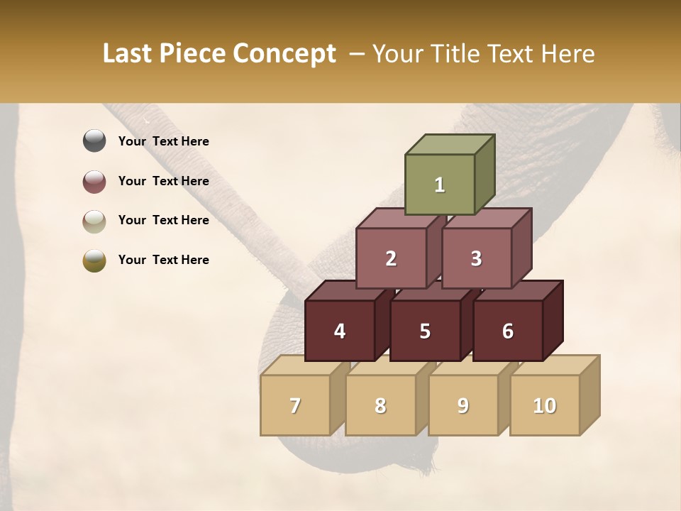 Baby Elephant Holds On To Mom's Tail PowerPoint Template