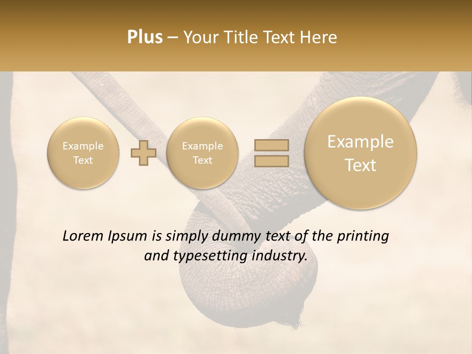 Baby Elephant Holds On To Mom's Tail PowerPoint Template