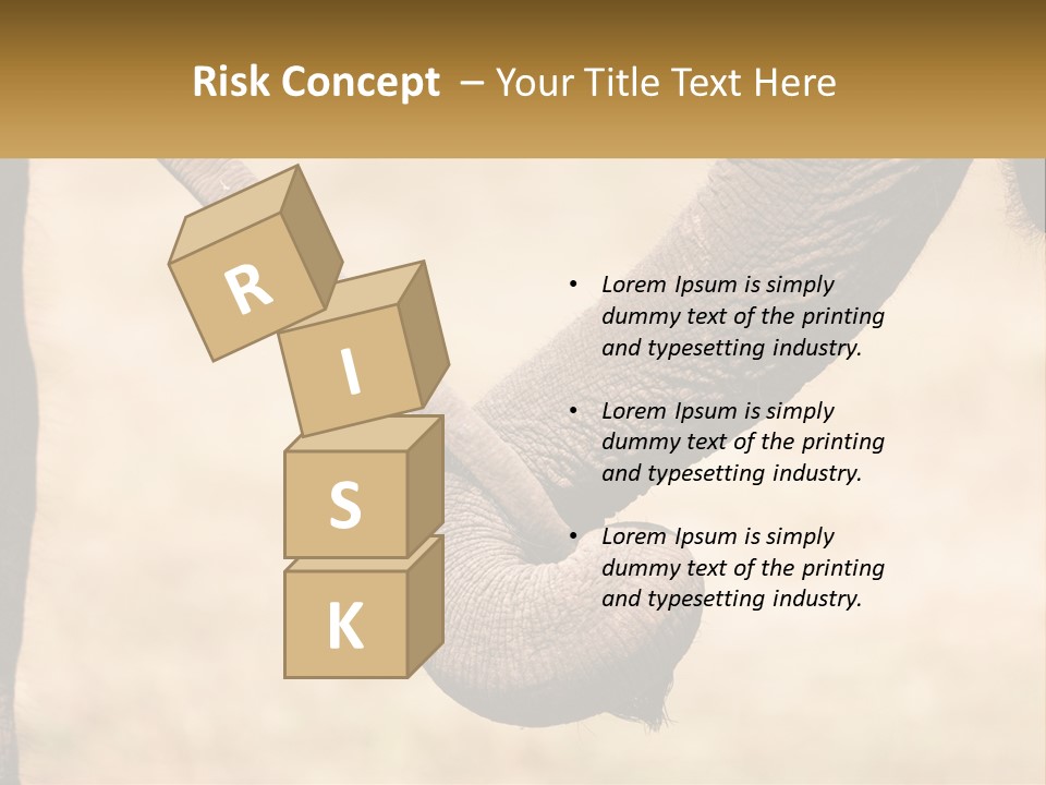 Baby Elephant Holds On To Mom's Tail PowerPoint Template