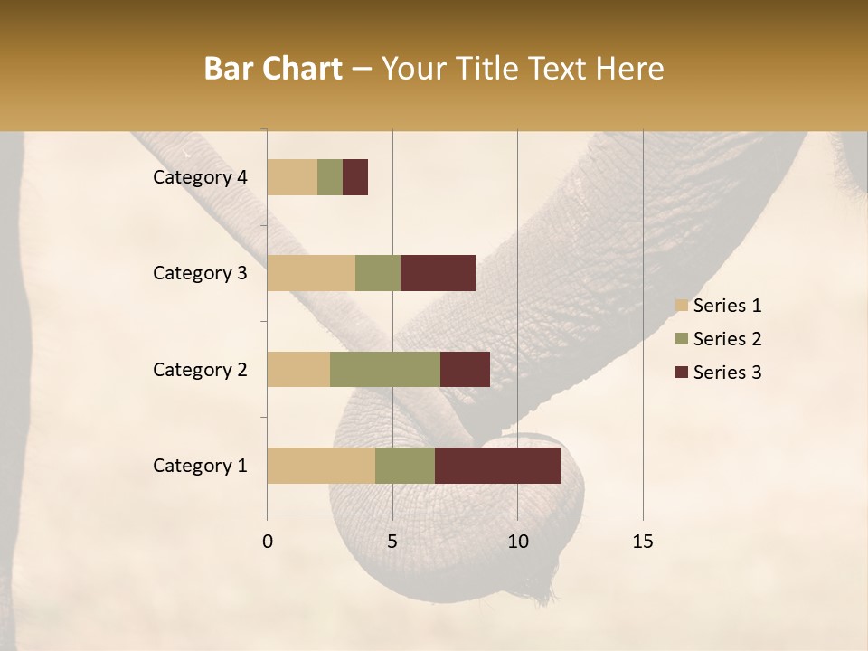 Baby Elephant Holds On To Mom's Tail PowerPoint Template