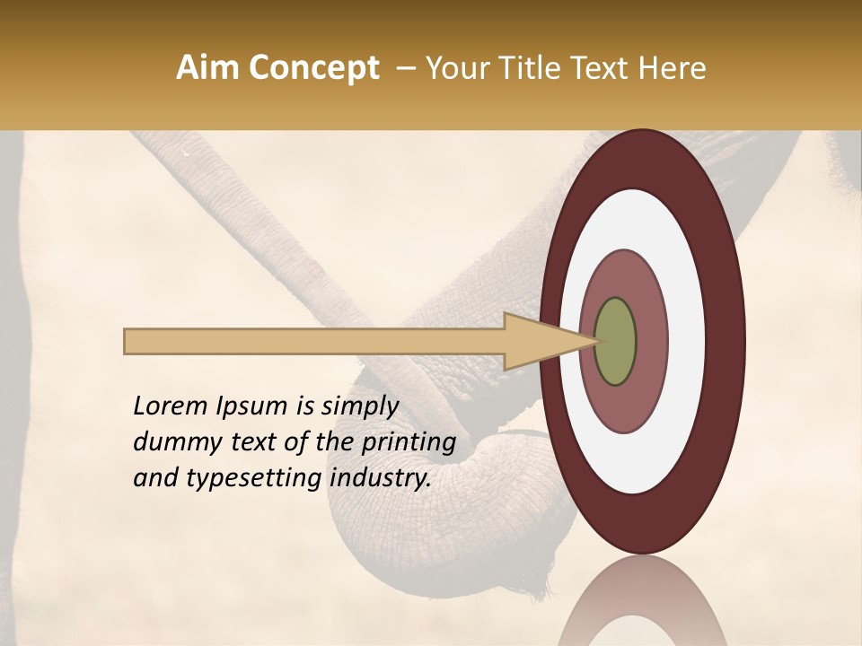 Baby Elephant Holds On To Mom's Tail PowerPoint Template