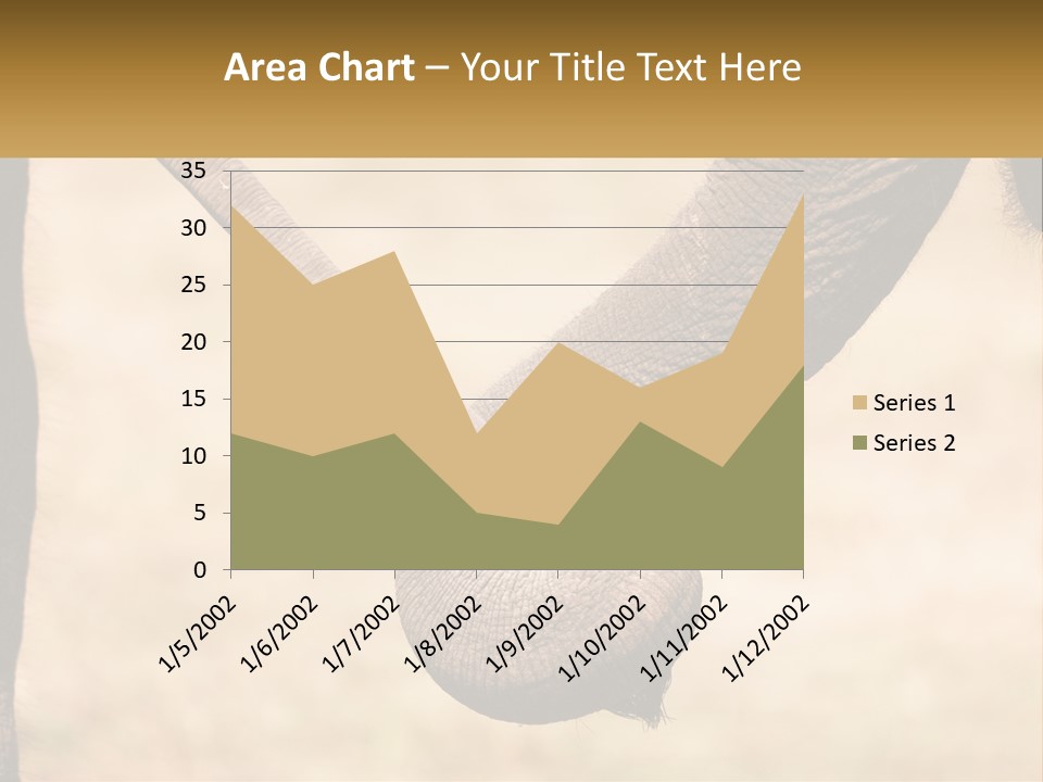 Baby Elephant Holds On To Mom's Tail PowerPoint Template