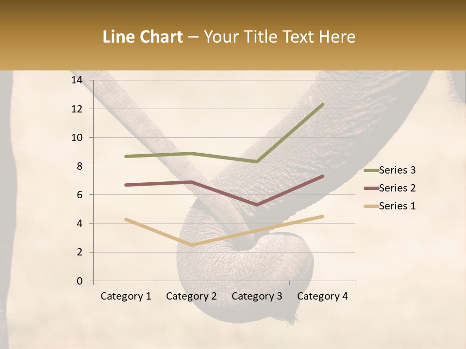 Baby Elephant Holds On To Mom's Tail PowerPoint Template