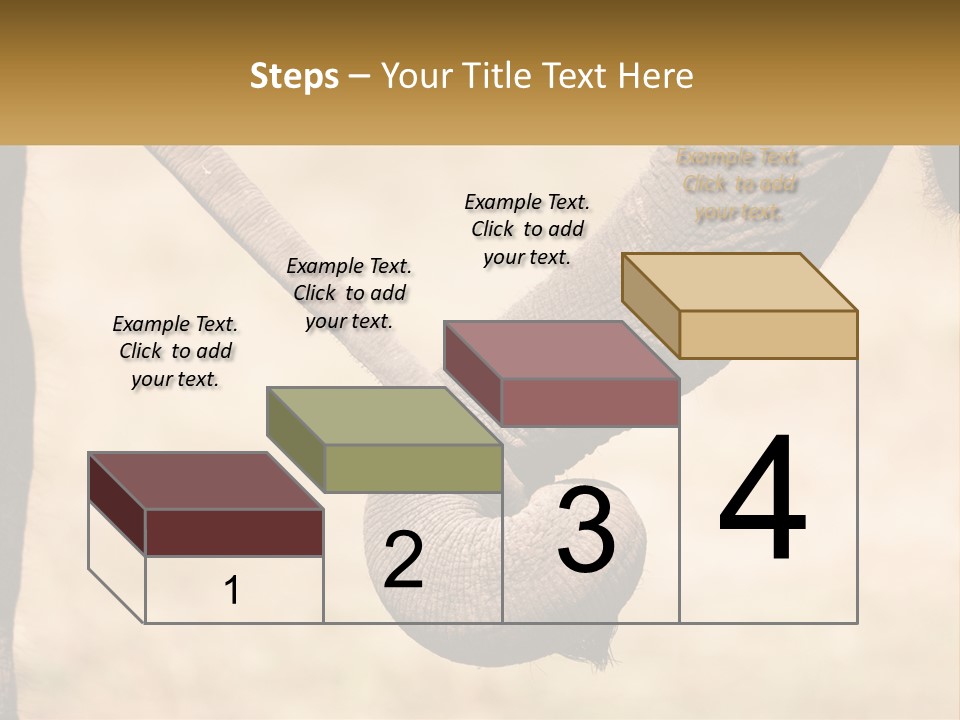 Baby Elephant Holds On To Mom's Tail PowerPoint Template