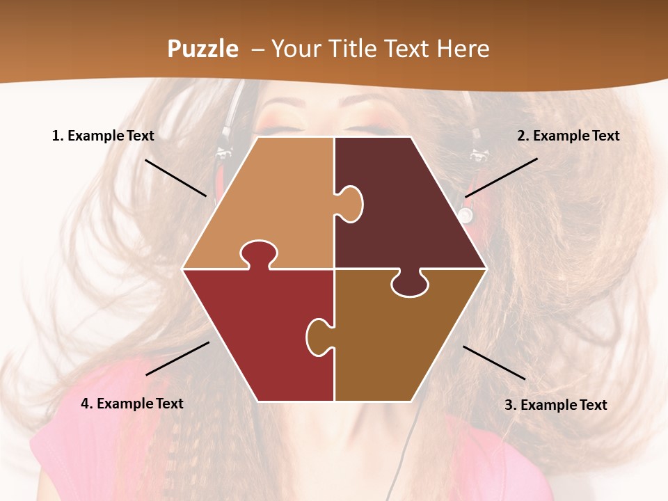 Cheerful Girl In Headphones PowerPoint Template