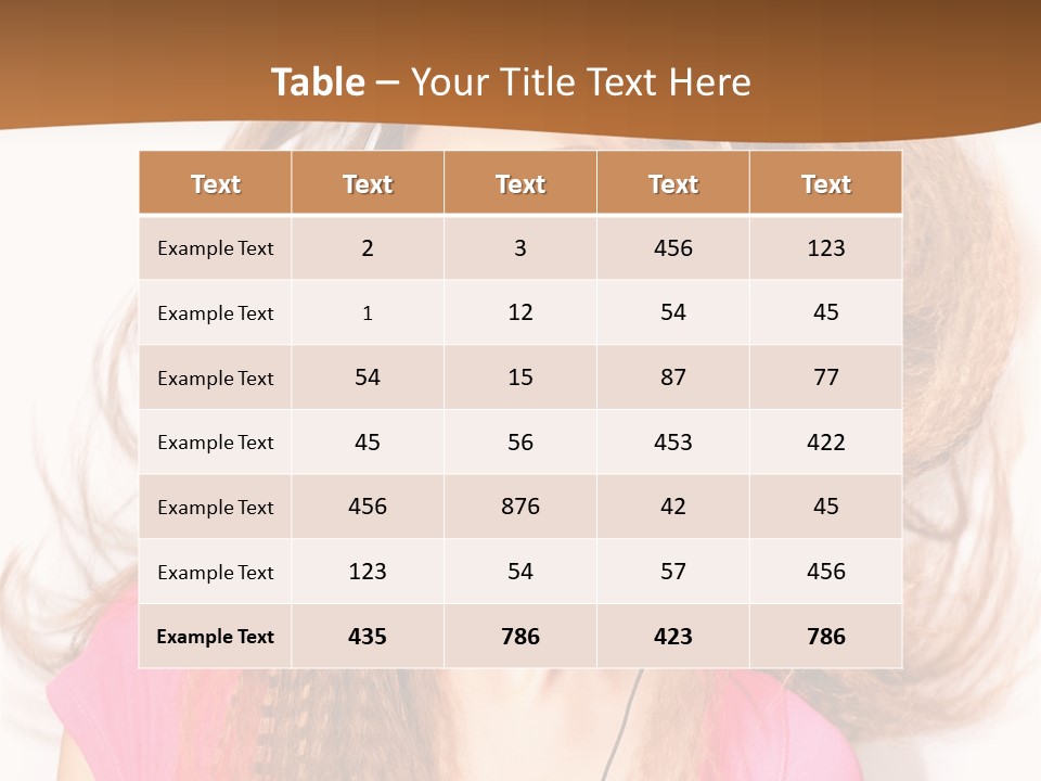 Cheerful Girl In Headphones PowerPoint Template