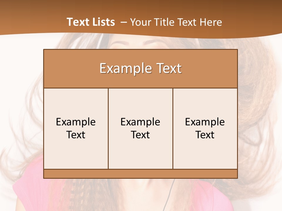 Cheerful Girl In Headphones PowerPoint Template