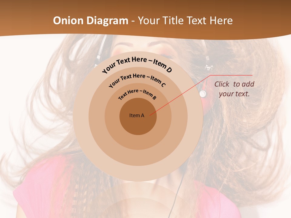 Cheerful Girl In Headphones PowerPoint Template