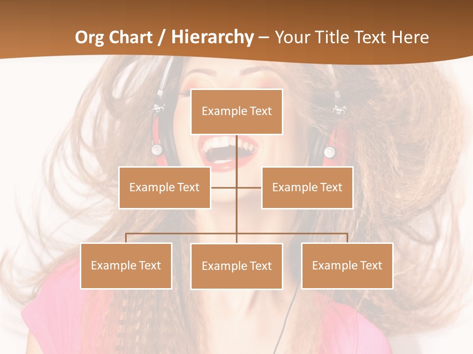 Cheerful Girl In Headphones PowerPoint Template