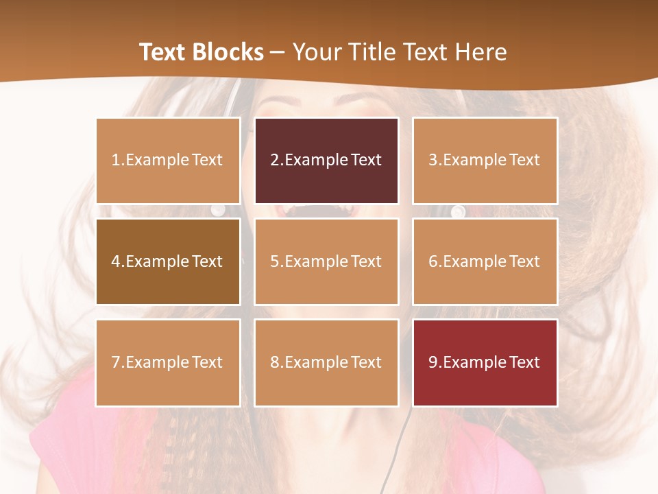 Cheerful Girl In Headphones PowerPoint Template