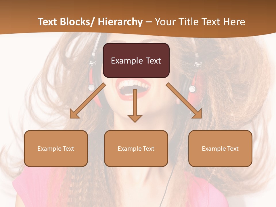 Cheerful Girl In Headphones PowerPoint Template