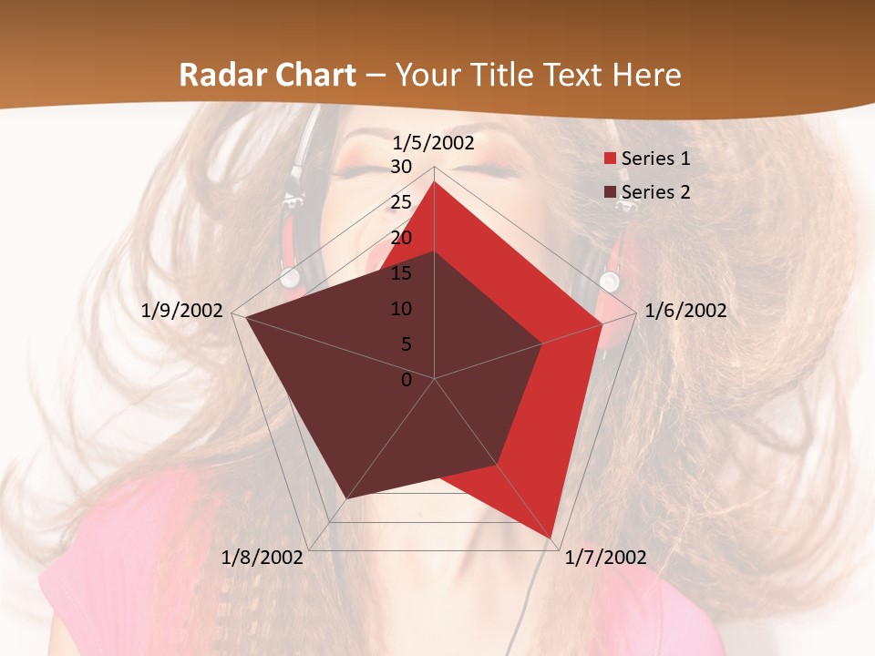 Cheerful Girl In Headphones PowerPoint Template