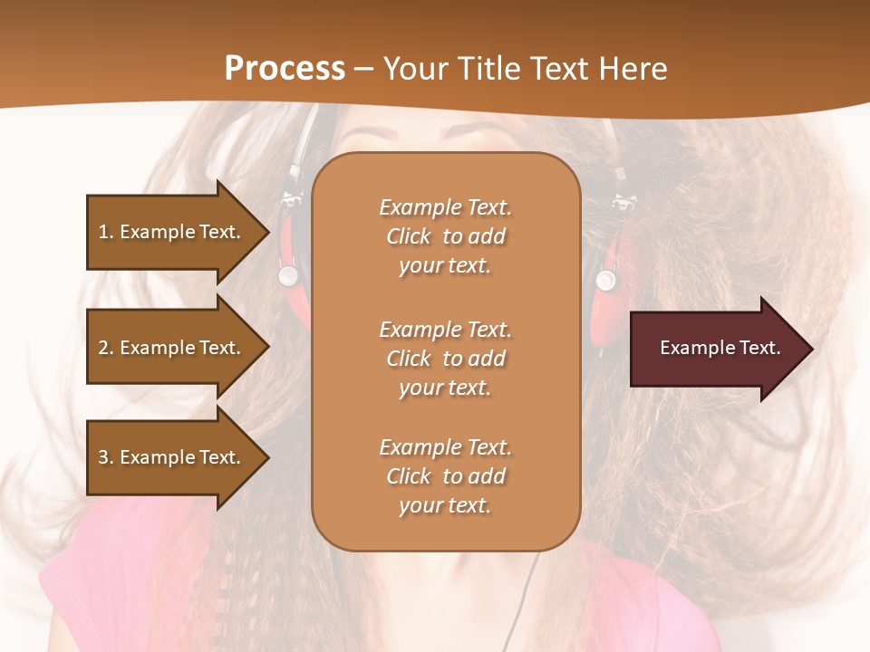 Cheerful Girl In Headphones PowerPoint Template