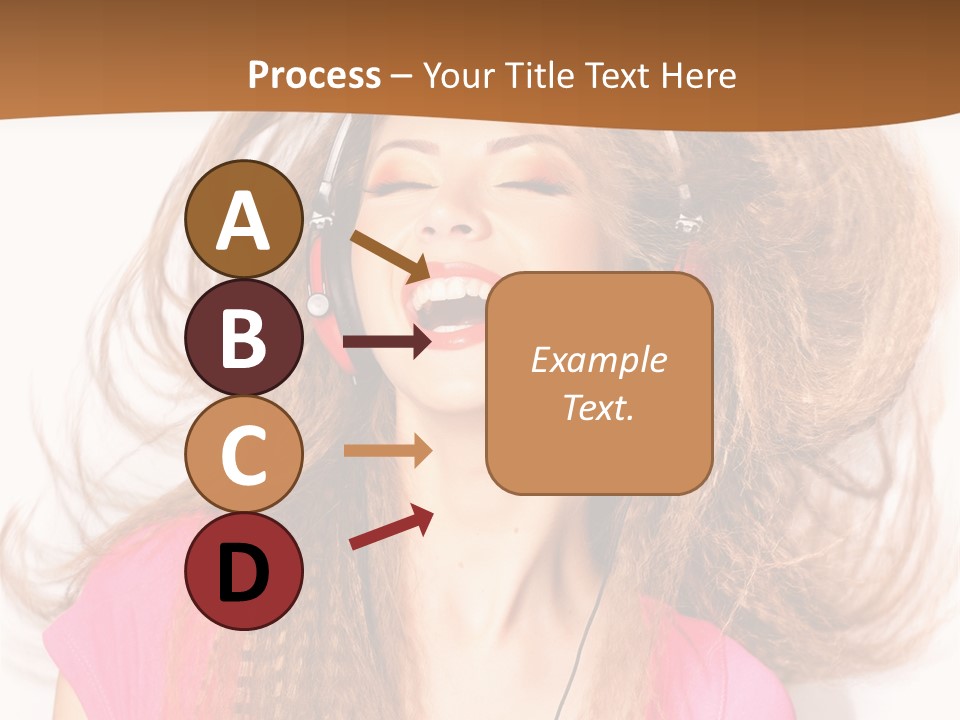 Cheerful Girl In Headphones PowerPoint Template