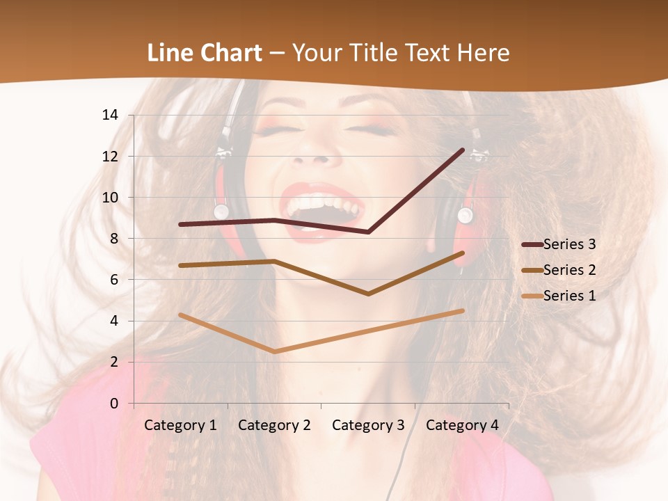 Cheerful Girl In Headphones PowerPoint Template
