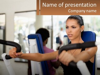 Girl In The Gym PowerPoint Template