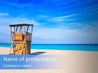 Rescue Tower By The Sea PowerPoint Template