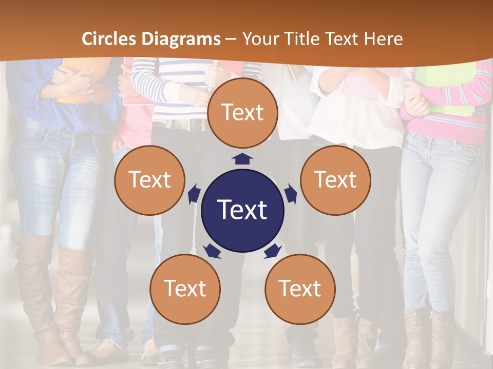 Group Of Students PowerPoint Template